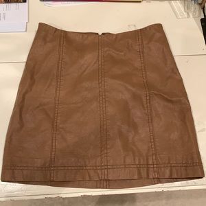 Brown Leather Skirt